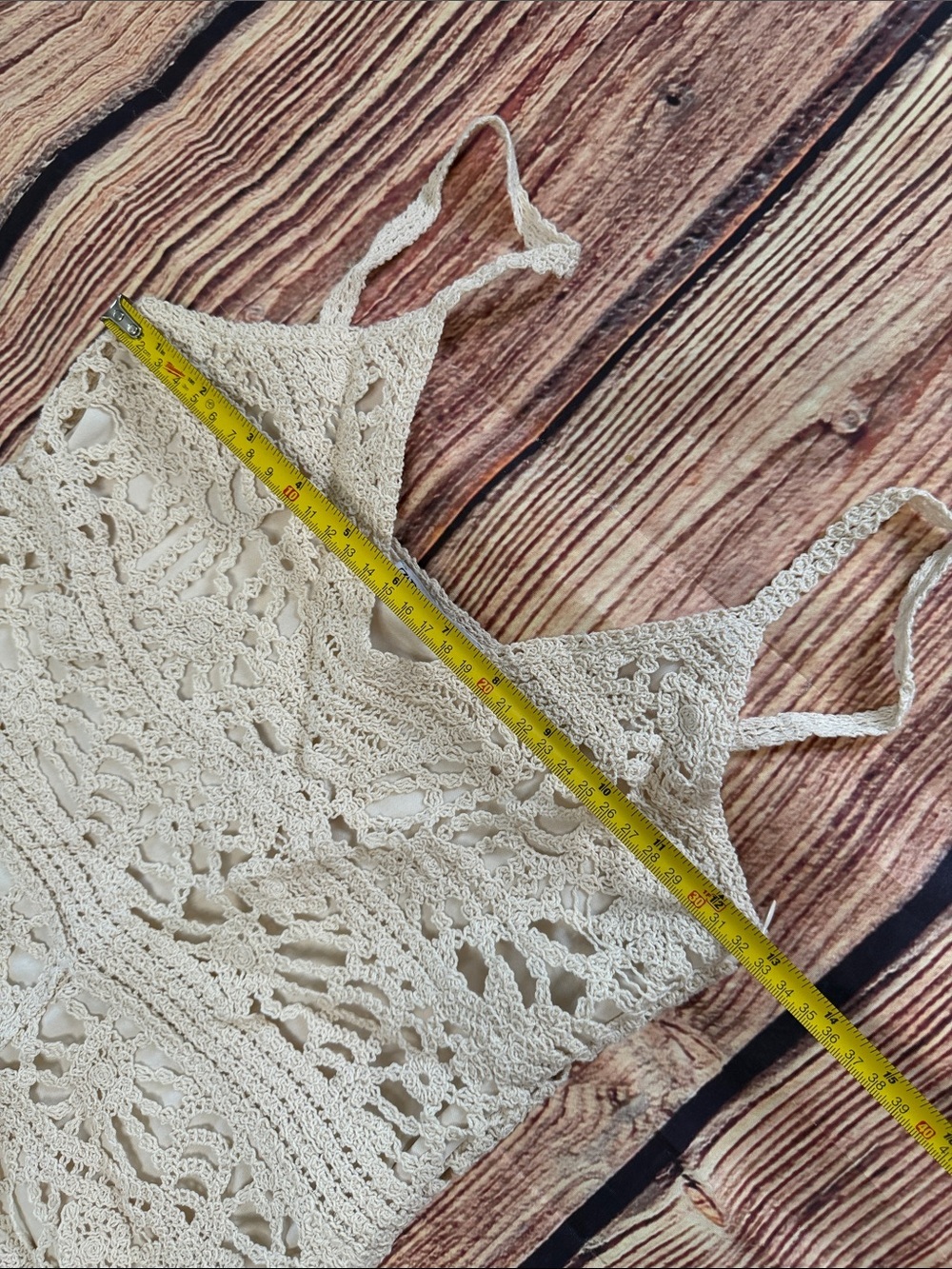 Zara Cream Crochet Lace Romper with V-Neck - Picture 5 of 9